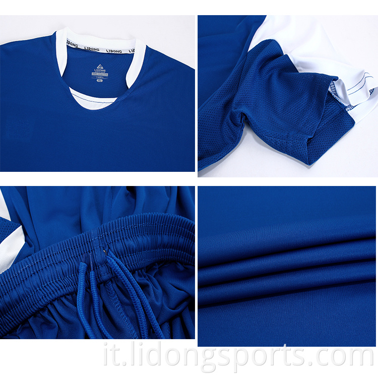 Prezzo a buon mercato uniforme sportiva personalizzata Classica calcio classico Mia da calcio maschile uniforme blu uniforme da calcio in vendita